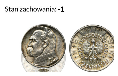 Próbna złotówka 30 groszy wybita w Krakowie w 1665 roku – awers i rewers